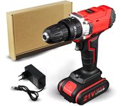 Destornillador eléctrico inalámbrico de 21 V, 2 funciones, taladro de impacto inalámbrico, minibatería de litio, herramientas eléctricas manuales de bricolaje