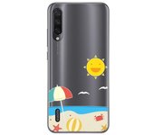 Tumundosmartphone Funda Gel Transparente para Xiaomi Mi A3 diseño Playa Dibujos