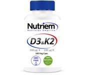 NUTRIEM D3 K2 - Vitamina D3 y Vitamina K2 para Absorción de Calcio - Cálcio 110mg