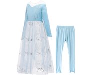 Girl Elsa Anna Princess Dresses Kids Frozen Blue Fashion Party Tutu Gown Girls Snowflake Cosplay Dress Children Evening Costumes