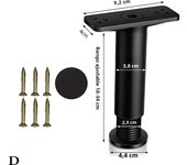 Telescopic Adjustable Bed Beam Support Foot Reinforced Plastic Furniture Leg Sofa Leg Bed Bottom Load Bearing Bracket