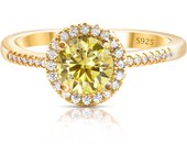 1 Carat Moissanite Ring For Women Solid 925 Silver 18k gold yellow Plated Luxury Wedding Female Jewelry With Certificate Gift