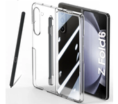 For Samsung Z Fold 6 Case With S Pen Holder and Pen Pure Color Slim Matte PC Built-in Screen Protector Cover for Galaxy Z Fold 5