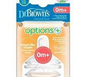 Dr. Brown's Options Preemie Flow Tetinas de Silicona Boca Ancha 1 0M+ 2 uds