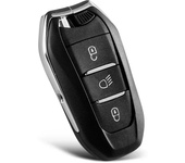 AUTOZOCO Carcasa Mando Llave De Coche 3 Botones Compatible con Peugeot 301-408 - 508-2008 -3008-4008 - 5008, Citroen C4L - C3-XR - DS5LS - DS6 -DS7, Abrir, Cerrar y Luces, con zócalo de Pila