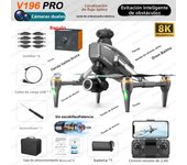 2024 V196 Drone 8K Professional HD Dual Camera 5G Wifi 360° Obstacle Avoidance Brushless Foldable Quadcopter RC Drone Toy