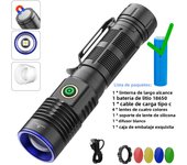 5 color bead lampshade tail magnet telescopic zoom waterproof rechargeable usb led tactical torch light lantern flashlight