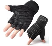 Guantes de Medio Dedo para fitness, Con extensión para dominadas, para Elevación de pesas, para hombre, Con Protección táctica para Muñeces-resistentes al desgaste