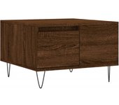 vidaXL Mesa de centro madera contrachapada 55x55x36,5 cm Blanco, Negro, Blanco brillante Mesita de Salón o Comedor o Auxiliar Mesa de Café Meuble Salón