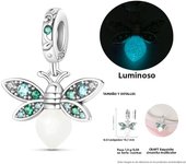 Original Charms 925 Silver Luminous Secret Elk & Green Apple Charm Fits Pandora Original Bracelet For Women Diy Jewelry Gift New