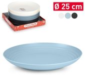 Plastic Forte - Plato Classic Llano 25 cm Reutilizable. Ideal Fiestas. Azul