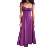 Women Summer Dress Solid Color Sleeveless Bandage Party A-line Dress for Cocktail Nightclub Beach Chic Casual 90s clothe vintage