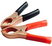 Pinza de cocodrilo con mango de plástico, material aislante, pinza de cocodrilo, abrazadera para batería, accesorios para batería de coche, 10 cm, color rojo y negro