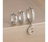 3PCS A-Z Letters Hoop Earrings Set For Women Fashion Stainless Steel Alphabet Huggie Cartilage Earring Piercing Jewelry Aretes