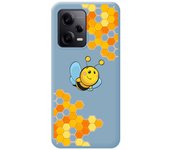 Funda Silicona Líquida Azul para Xiaomi Redmi Note 12 Pro 5G diseño Abeja Dibujos