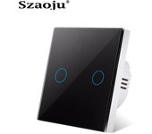 EU/UK Standard Crystal Tempered Glass Wall Panel Light Touch Switch Led Indicator Sensor Electrical Button 1/2/3Gang 220V