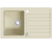 vidaXL Fregadero reversible de granito de una cubeta con escurridor Color Negro,  Blanco crema,  Gris y mas