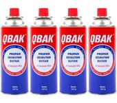 Cartuchos de Gas Butano 227g (4 UNIDADES ) - Butano, Compatibles con Hornillos, Quemadores y Cocinas Portátiles  Cartucho Descartable con Válvula de Seguridad (4 Cartuchos), QBAK Pack