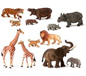 Figuras Animales salvajes y bebés (12 unidades)