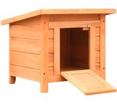 vidaXL Caseta para gatos madera maciza de pino y abeto 50x46x43,5 cm