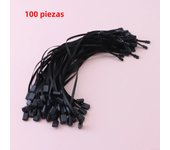 100Pcs White Black Hang Tag Polyester Rope String Snap Lock Pin Loop Tie Fasteners for Clothing Bag Labels DIY Sewing Accessorie