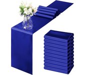 Paquete de 12 Caminos de Mesa de satén Deep Pink de 12x108 pulgadas, Caminos de Mesa para banquetes de Boda y Fiestas de cumpleaños