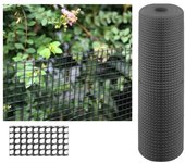 Suinga Malla Plástico Cuadrada 1x5m para Terrazas, Balcones y Vallados - Protección para Plantas y Cultivos - Fácil Instalación - Anti-uv - Gris