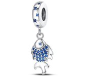 Summer 925 Silver Color Shell Pearl Fishtail Luminous Ocean Series Charms Beads Fit Pandora 925 Original Bracelets DIY Jewelry