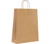 MAMAPAS 40 Bolsas de papel kraft asa rizada, bolsas comunión, bolsas boda, bolsa papel, bolsa kraft, bolsas de papel con asas, bolsas para regalo, bolsas blanca