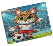 MERCHANDMANIA PUZZLE PEQUEÑO TAMAÑO APROX. A5 DE 48 PIEZAS CON MARCO lince jugador futbol deporte futbolista rompecabezas puzle para adulto