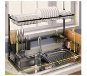Escurridor para platos de cocina lava, escurridor para fregadero con jaula para palillos cubierto,Escurridor de vajilla para el hogar organizador de vajilla para el hogar, organizador de accesorios de cocina de metal