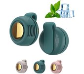 Mini ventilador eléctrico portátil, silencioso y sin aspas, con 3 velocidades y clip para camisa, mini ventiladores Whirlwind con clip para cintura, ventilador de cuello manos libres de 3 velocidades (verde)