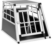 Tectake - Transportín individual con pared trasera vertical, Perfiles de aluminio y contrachapado, Esquinas de plástico