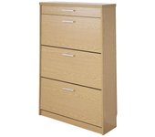 Mueble Zapatero  Serie Manzanares con referencia 3ab Topkit con3puertasabatiblesyuncajón. Armario zapatero, estrecho