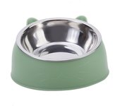 1pc Cat Bowl Lovely Creative Inclined Kitten Puppy Food Feeding Bowls Stainless Steel Cats Drinking Feeder Pet Dogs Cats Feeders