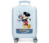 Disney Maleta De Cabina ABS Rígida Mickey Road Trip Azul