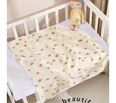 Cotton Muslin Cute Cartoon Printing Baby Swaddle Blanket Soft Breathable Newborn Baby Receiving Blanket For Infant Boys Girls