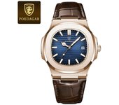 POEDAGAR Casual Square Men's Watch Waterproof Date Luminous Leather Man Quartz Watch High Quality Luxury Fashion Watches For Men