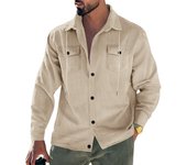 Chaqueta de pana con bolsillo americano para hombre, nueva chaqueta de solapa a rayas holgada de manga larga, de otoño e invierno