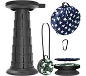 Taburete telescópico de 52 cm con cojín, Taburete portátil para Acampar, Capacidad más Resistente de 250 kg, Taburete Plegable retráctil Ligero Ajustable para jardín, Pesca, Senderismo