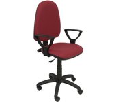 Piqueras Y Crespo - Silla de Oficina Ergonómica BALI Granate con Brazos