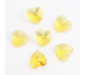 20Pcs/Lot Glass Heart Beads Blue 14mm Crafts Material DIY Crystal Charm Love Pendant Earings Jewelry Making Necklace Accessories
