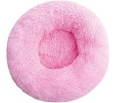 Cojín de cama para gatos, suave y lavable, esponjoso, para gatos y perros (rosa intenso, 50 cm), Sunny