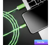 2.4A Glowing Type C Cable For iPhone 14 13 Pro Max LED Light Micro USB Fast Charging Cord For Samsung Xiaomi Phone Charger Wire