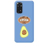Funda Silicona Líquida Azul para Xiaomi Redmi Note 11 / 11s diseño Vegan Life Dibujos