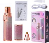 2 IN 1 Rechargeable Epilator Electric Eyebrow Trimmer Female Body Facial Lipstick Shape Hair Removal Mini Painless Razor Shaver