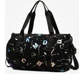 Bolsa Deportiva Para Yoga Gimnasio Baile Y Natación Con Estampado De Letras Graffiti Impermeable Y Separación Seco-Húmedo Para Niñas Y Niños Bolsa Cruzada De Moda