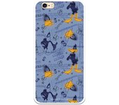 Funda original compatible con iPhone 6 o 6S con un diseño de Pato Lucas Fondo Azul