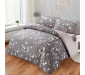 NQT Juego de Funda Nordica Estampada 3 Piezas de Microfibra para Cama de 90/135/150 - Funda Edredon 150x220 cm/220x220cm/220x240cm, Bajera 90/135/150x200+30 cm y 1 o 2 Funda Almohada 45x110 cm/50x75cm/50x90cm (Cuadricula Azul,Flor Nocturna,Corazones Chic)