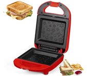 Sandwicherera eléctrica de calefacción de doble cara, sandwichera de 600 W, sandwichera de parrilla de calefacción multifunción con placas antiadherentes, máquina de sándwich de queso a la parrilla